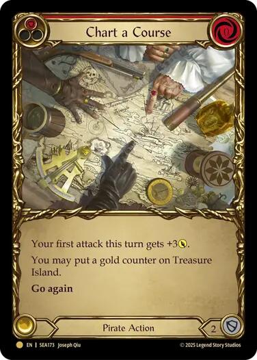 Chart a Course (Red) (Treasure) [SEA173] (High Seas)  Cold Foil | Card Merchant Takapuna