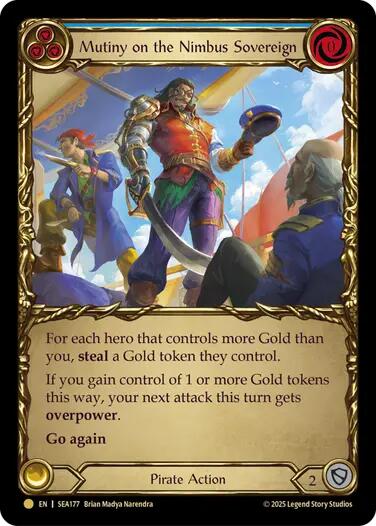 Mutiny on the Nimbus Sovereign (Treasure) [SEA177] (High Seas)  Cold Foil | Card Merchant Takapuna