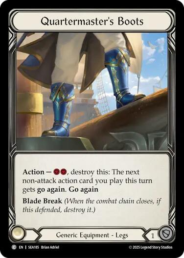 Quartermaster's Boots (Treasure) [SEA185] (High Seas)  Cold Foil | Card Merchant Takapuna