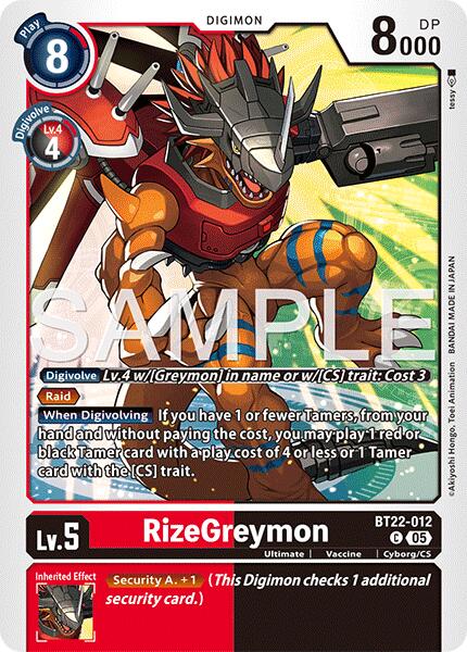 RizeGreymon [BT22-012] [Cyber Eden] | Card Merchant Takapuna