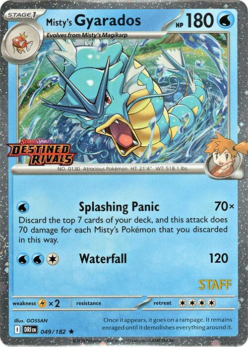 Misty's Gyarados (049/182) (Prerelease Staff) [Scarlet & Violet: Destined Rivals] | Card Merchant Takapuna