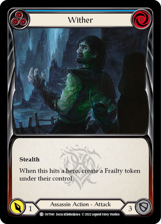 Wither (Blue) [OUT041] (Outsiders)  Rainbow Foil | Card Merchant Takapuna
