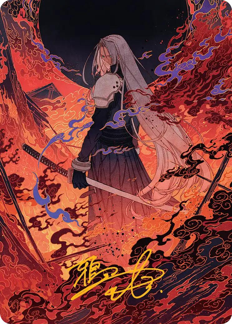 Nibelheim Aflame Art Card (Gold-Stamped Signature) [FINAL FANTASY Art Series] | Card Merchant Takapuna