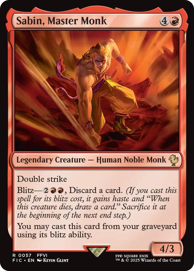 Sabin, Master Monk (Surge Foil) [FINAL FANTASY Commander] | Card Merchant Takapuna