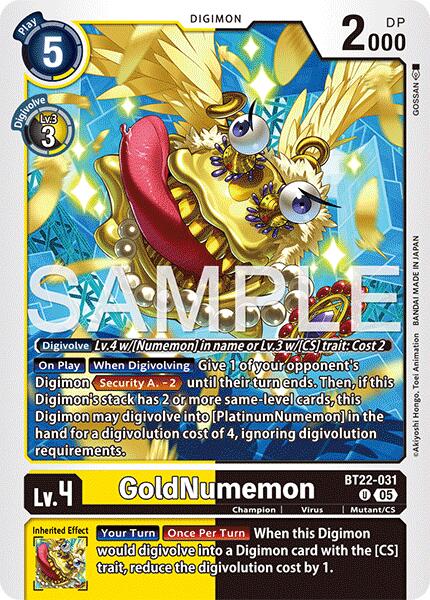 GoldNumemon [BT22-031] [Cyber Eden] | Card Merchant Takapuna