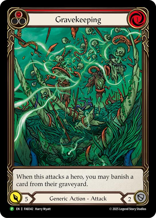 Gravekeeping (Red) [FAB342] (Promo)  Rainbow Foil | Card Merchant Takapuna