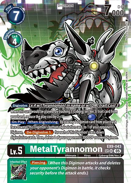 MetalTyrannomon [EX9-043] (SP) [Versus Monsters] | Card Merchant Takapuna