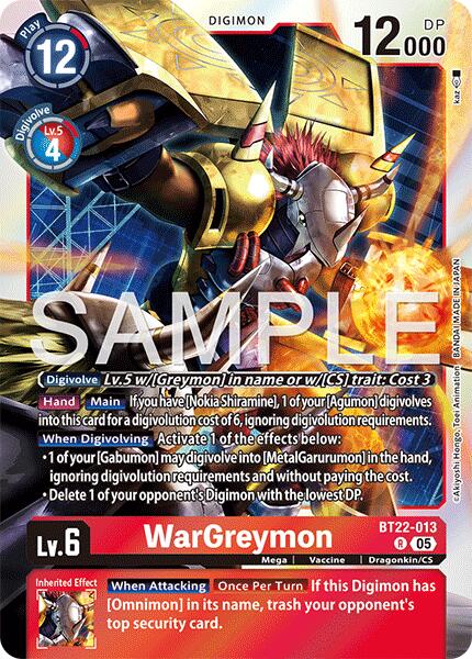 WarGreymon [BT22-013] [Cyber Eden] | Card Merchant Takapuna