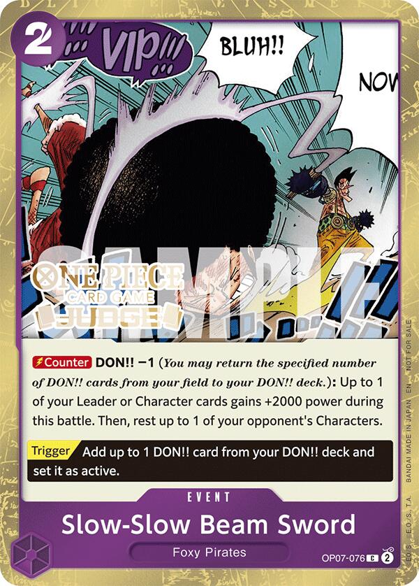 Slow-Slow Beam Sword (Judge Pack Vol. 6) [One Piece Promotion Cards] | Card Merchant Takapuna