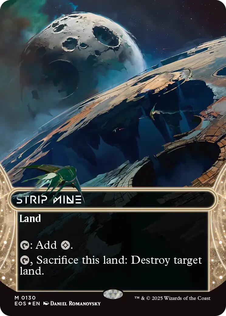 Strip Mine (0130) (Borderless) (Galaxy Foil) [Edge of Eternities: Stellar Sights] | Card Merchant Takapuna