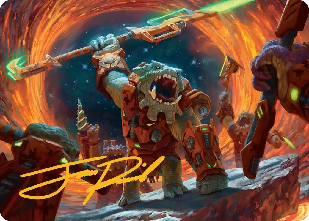 Frontline War-Rager Art Card (Gold-Stamped Signature) [Edge of Eternities Art Series] | Card Merchant Takapuna
