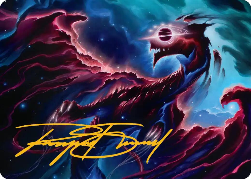 Nova Hellkite Art Card (18/54) (Gold-Stamped Signature) [Edge of Eternities Art Series] | Card Merchant Takapuna