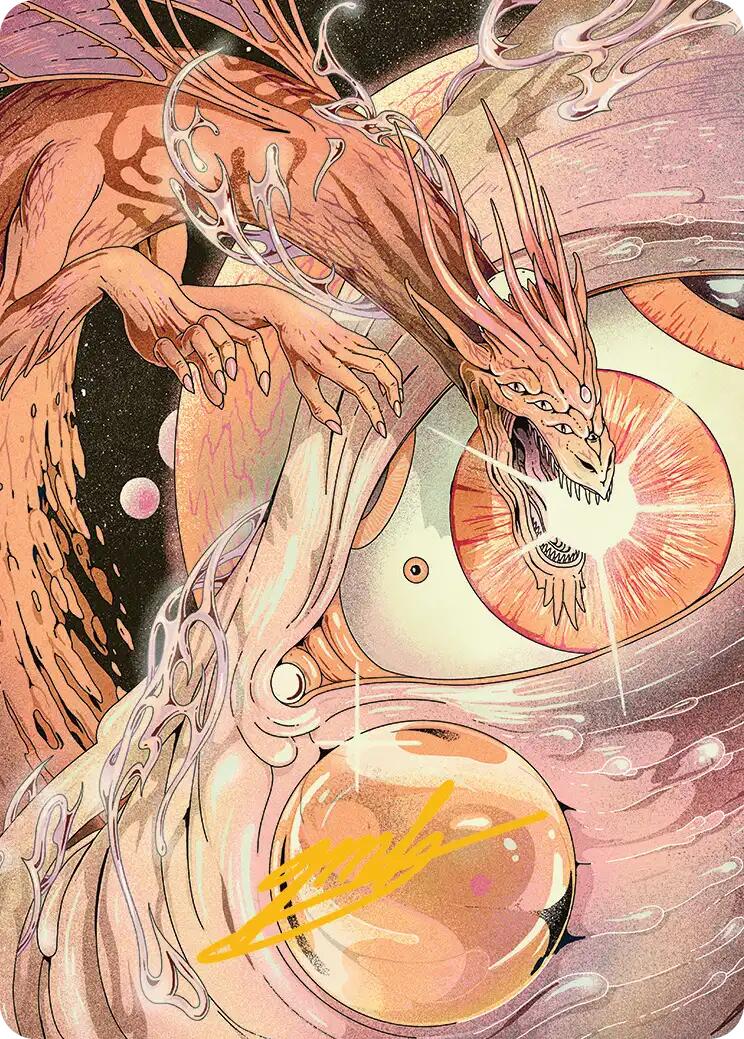 Nova Hellkite Art Card (40/54) (Gold-Stamped Signature) [Edge of Eternities Art Series] | Card Merchant Takapuna