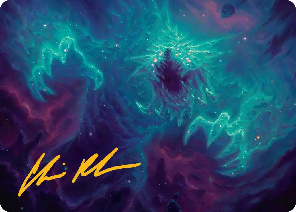 Cosmogoyf Art Card (Gold-Stamped Signature) [Edge of Eternities Art Series] | Card Merchant Takapuna