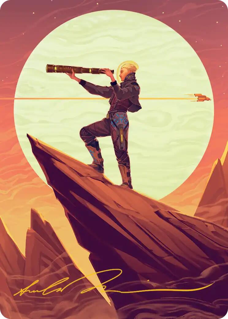 Sami, Wildcat Captain Art Card (Gold-Stamped Signature) [Edge of Eternities Art Series] | Card Merchant Takapuna