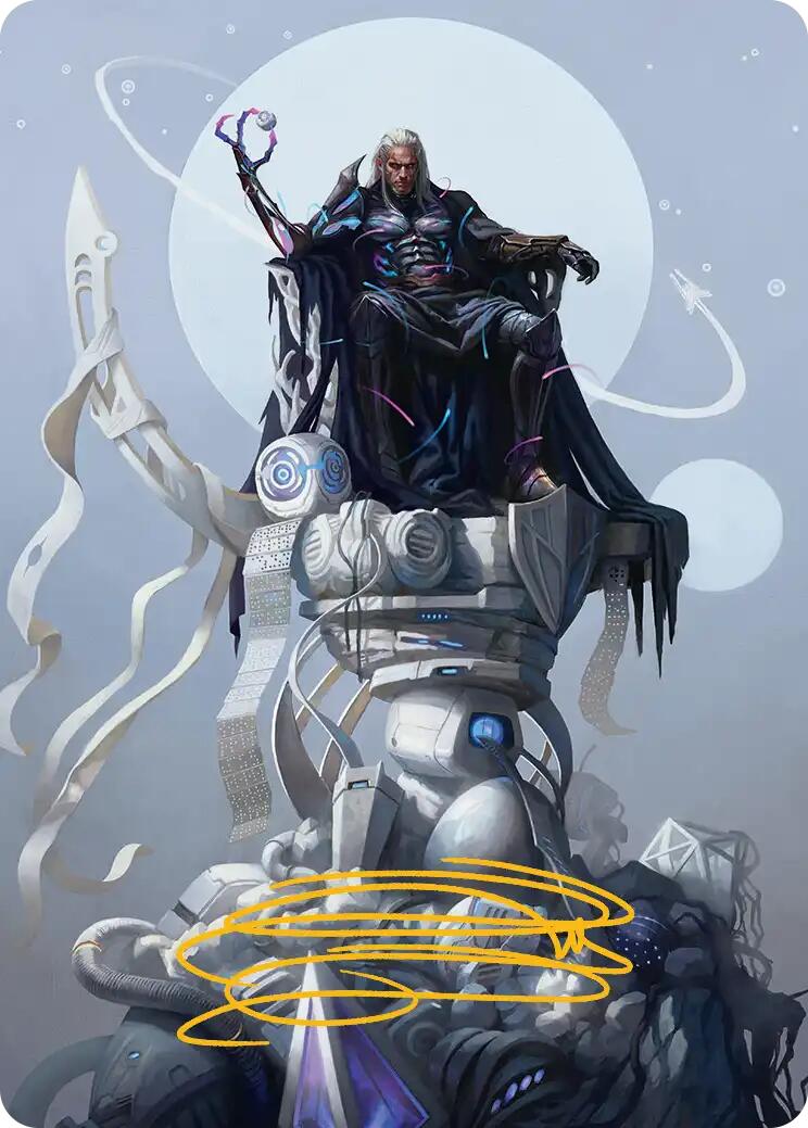 Tezzeret, Cruel Captain Art Card (35/54) (Gold-Stamped Signature) [Edge of Eternities Art Series] | Card Merchant Takapuna