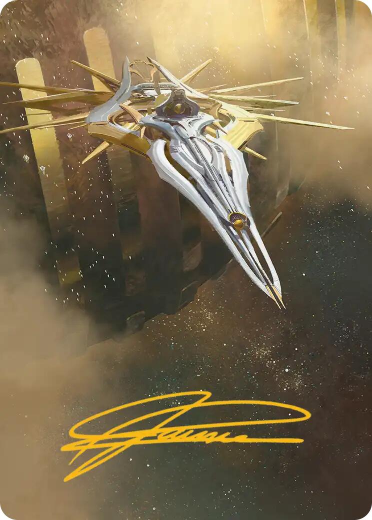 Dawnsire, Sunstar Dreadnought Art Card (Gold-Stamped Signature) [Edge of Eternities Art Series] | Card Merchant Takapuna