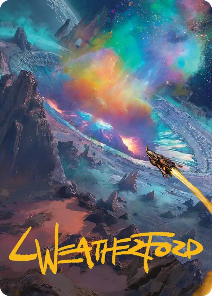 Meteor Crater Art Card (Gold-Stamped Signature) [Edge of Eternities Art Series] | Card Merchant Takapuna