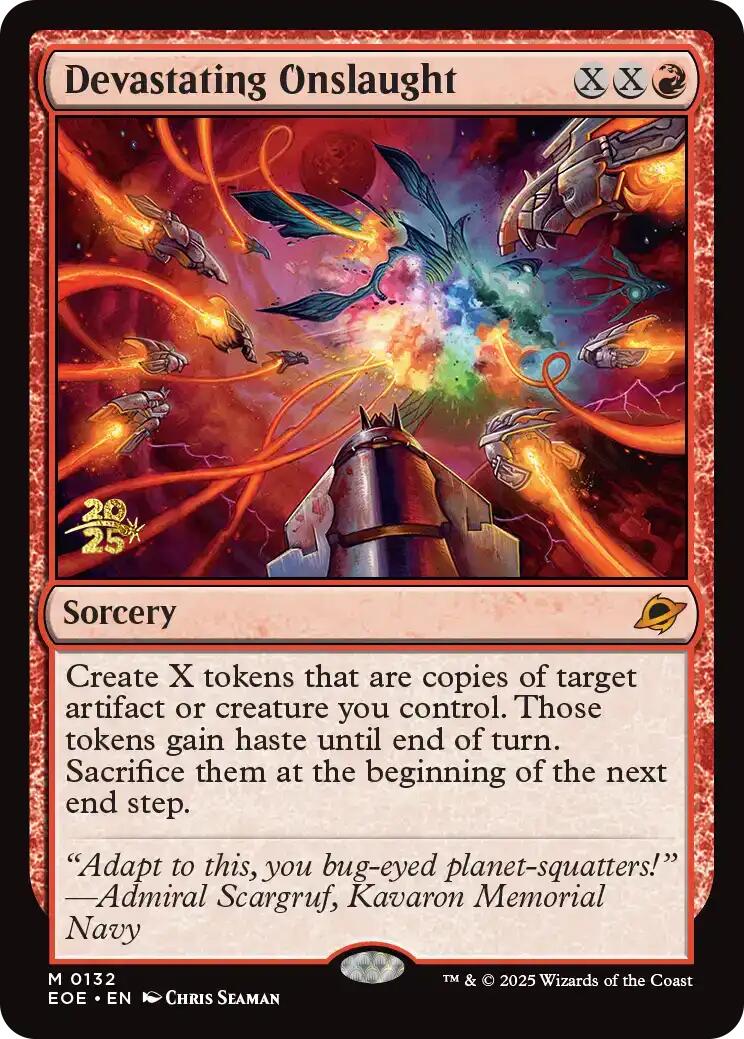 Devastating Onslaught [Edge of Eternities Prerelease Promos] | Card Merchant Takapuna