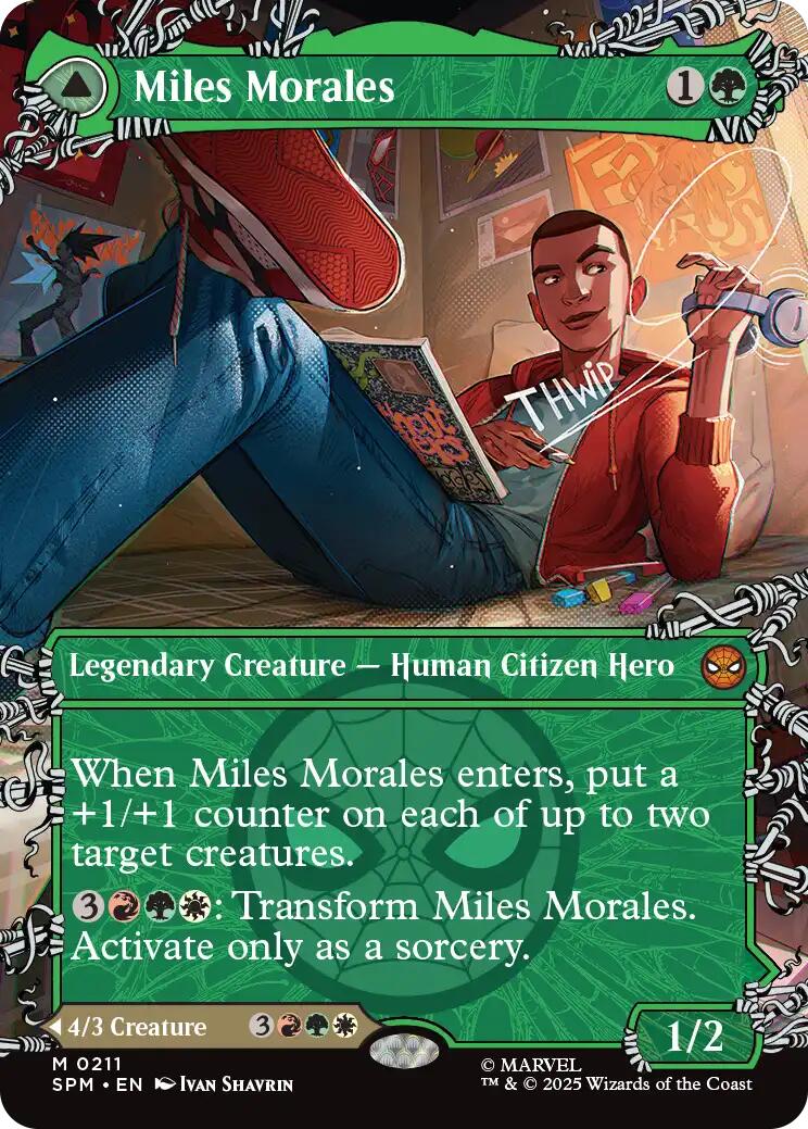 Miles Morales (0211) (Borderless) [Marvel's Spider-Man] | Card Merchant Takapuna