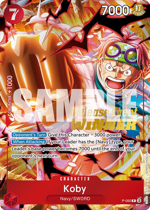 Koby (OP12 Release Event Winner) [One Piece Promotion Cards] | Card Merchant Takapuna
