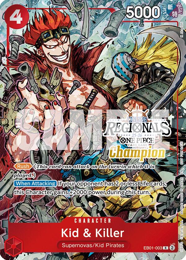 Kid & Killer (Online Regional Champion Card Set 2025 Vol.2) [One Piece Promotion Cards] | Card Merchant Takapuna
