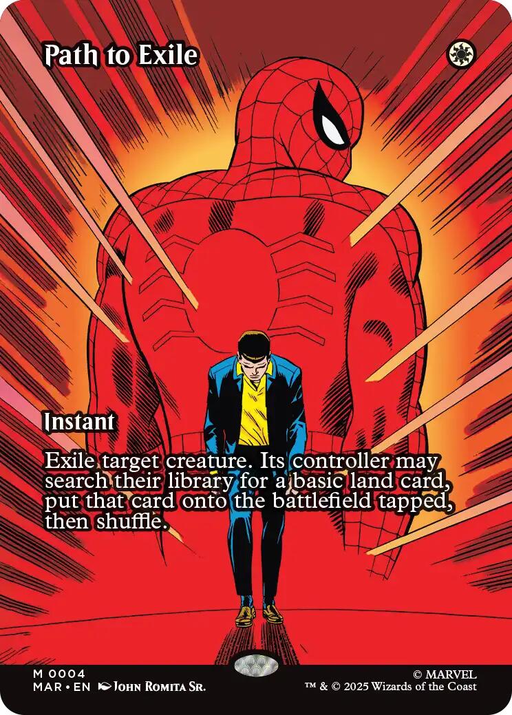 Path to Exile (Borderless) [Marvel's Spider-Man: Eternal-Legal] | Card Merchant Takapuna