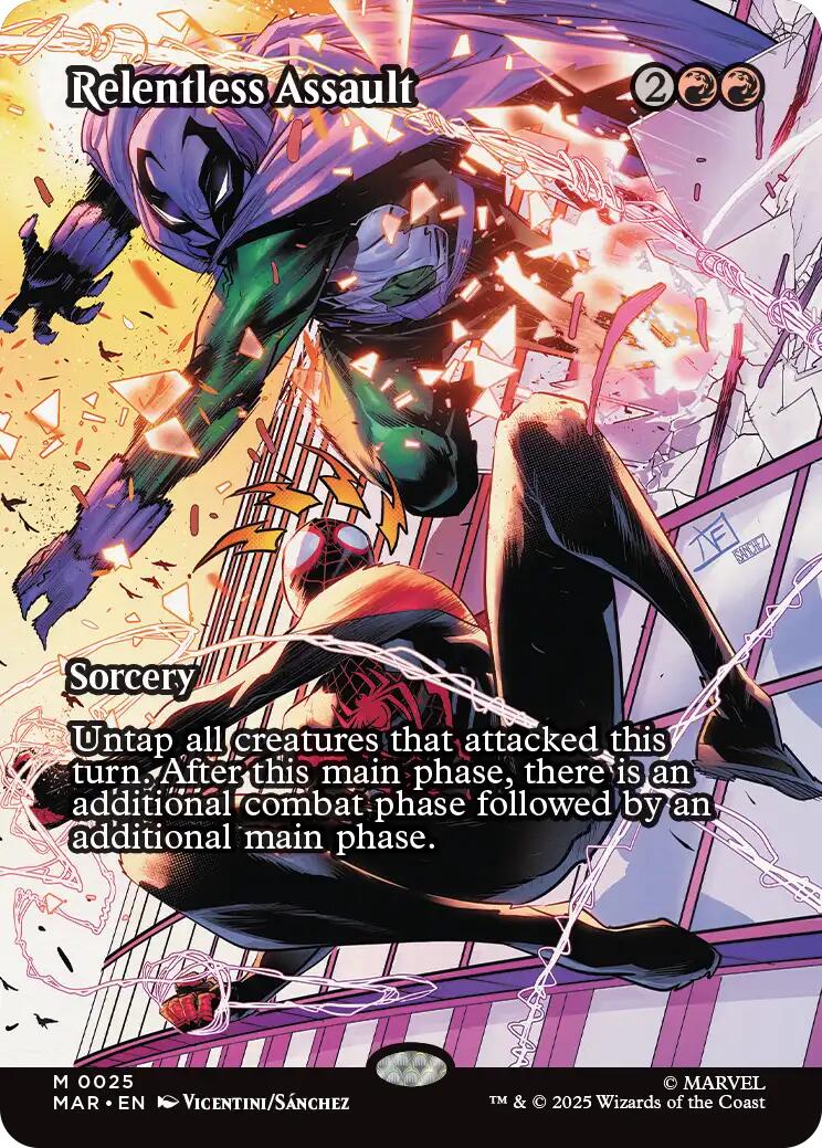 Relentless Assault (Borderless) [Marvel Universe: Eternal-Legal] | Card Merchant Takapuna