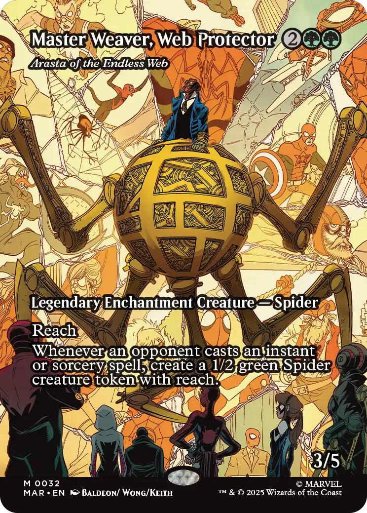 Master Weaver, Web Protector - Arasta of the Endless Web (Borderless) [Marvel's Spider-Man: Eternal-Legal] | Card Merchant Takapuna