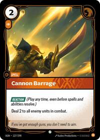 Cannon Barrage [Origins]