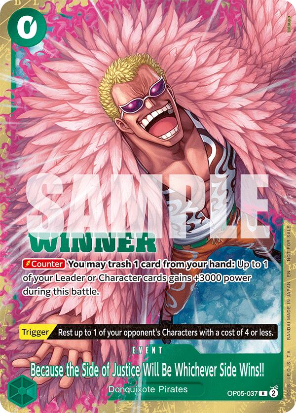 Because the Side of Justice Will Be Whichever Side Wins!! (Winner Pack 2025 Vol. 4) [One Piece Promotion Cards] | Card Merchant Takapuna