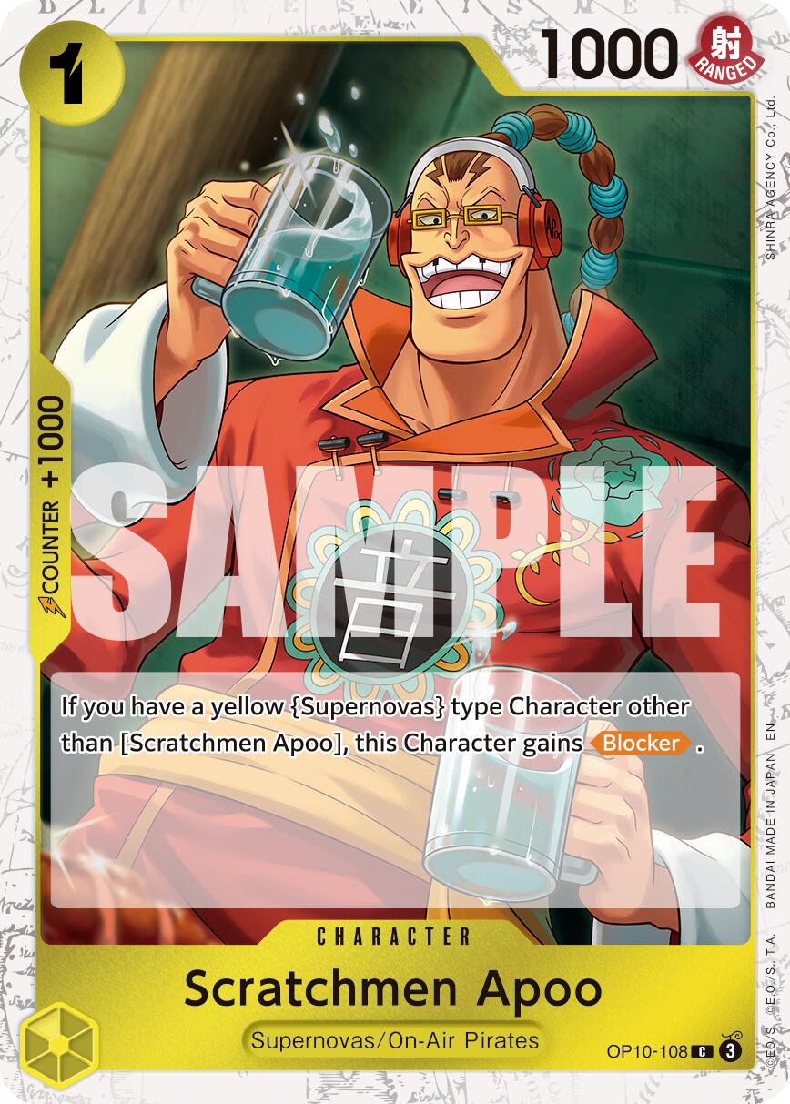 Scratchmen Apoo (OP10-108) (Pirate Foil) [Premium Booster -The Best- Vol. 2] | Card Merchant Takapuna