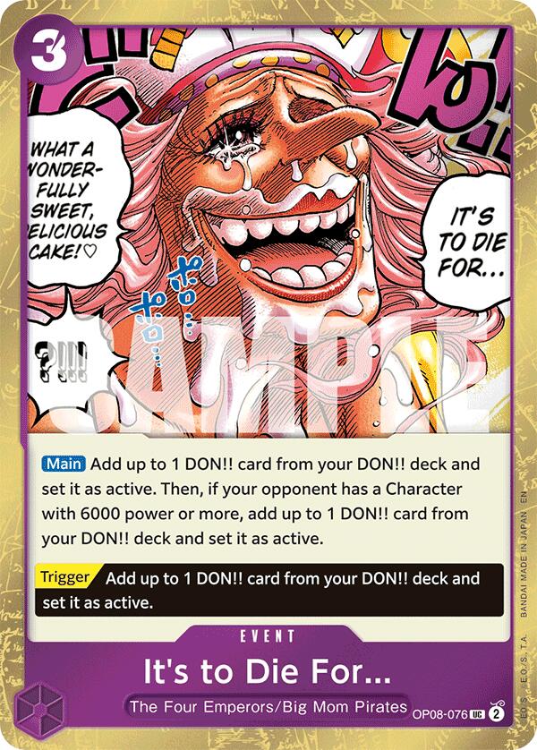 It's to Die For (Pirate Foil) [Premium Booster -The Best- Vol. 2] | Card Merchant Takapuna
