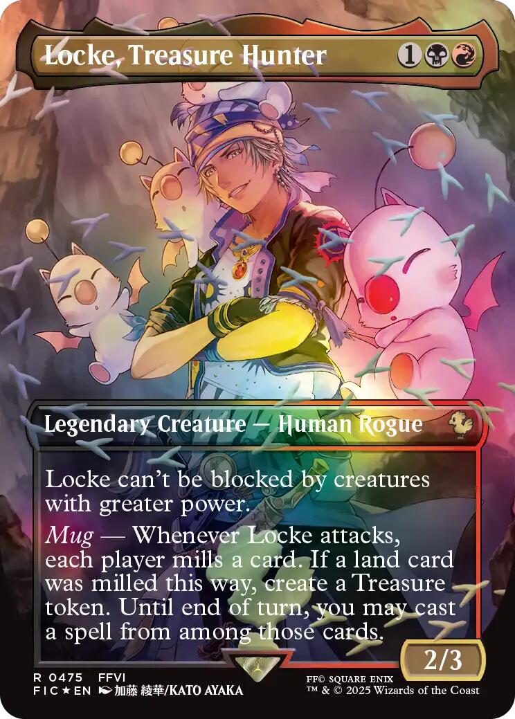 Locke, Treasure Hunter (Borderless) (Chocobo Track Foil) [FINAL FANTASY Commander] | Card Merchant Takapuna