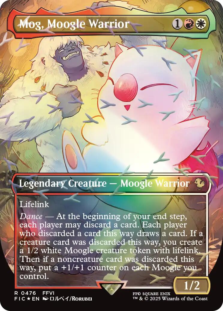 Mog, Moogle Warrior (Borderless) (Chocobo Track Foil) [FINAL FANTASY Commander] | Card Merchant Takapuna