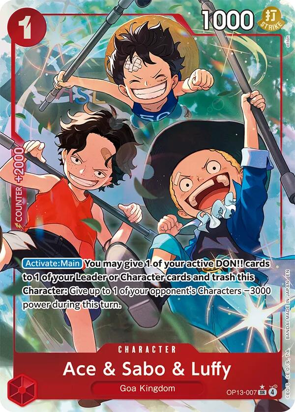 Ace & Sabo & Luffy (Alternate Art) [Carrying On His Will] | Card Merchant Takapuna