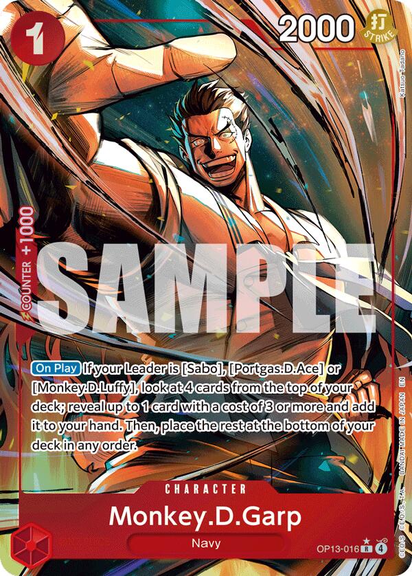 Monkey.D.Garp (Alternate Art) [Carrying On His Will] | Card Merchant Takapuna