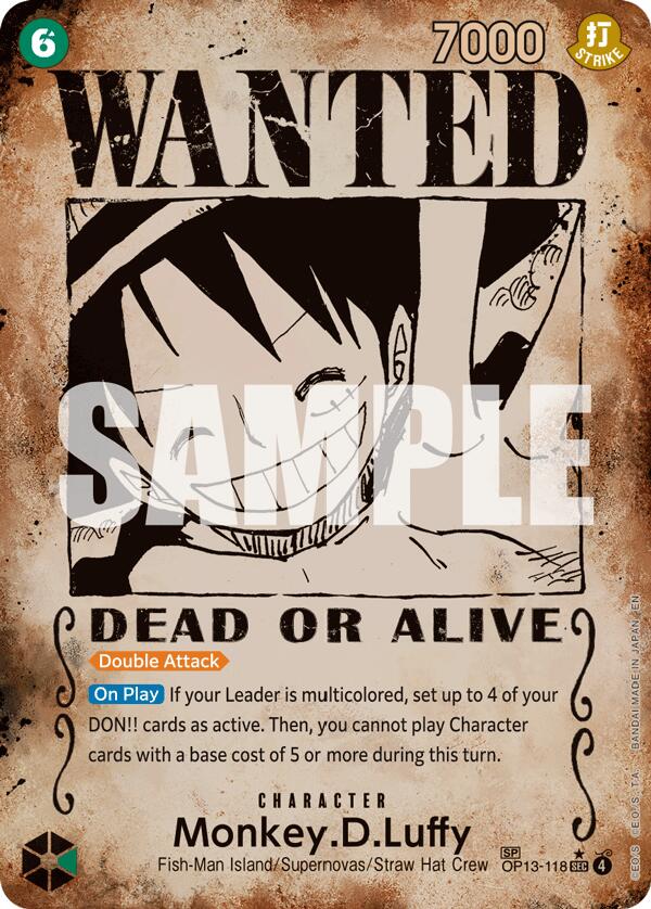 Monkey.D.Luffy (Wanted Poster) [Carrying On His Will] | Card Merchant Takapuna
