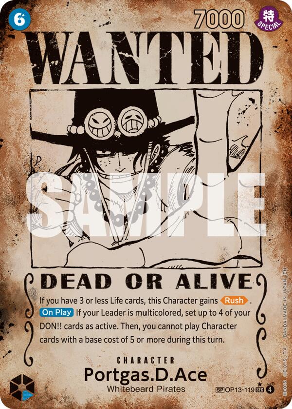Portgas.D.Ace (Wanted Poster) [Carrying On His Will] | Card Merchant Takapuna