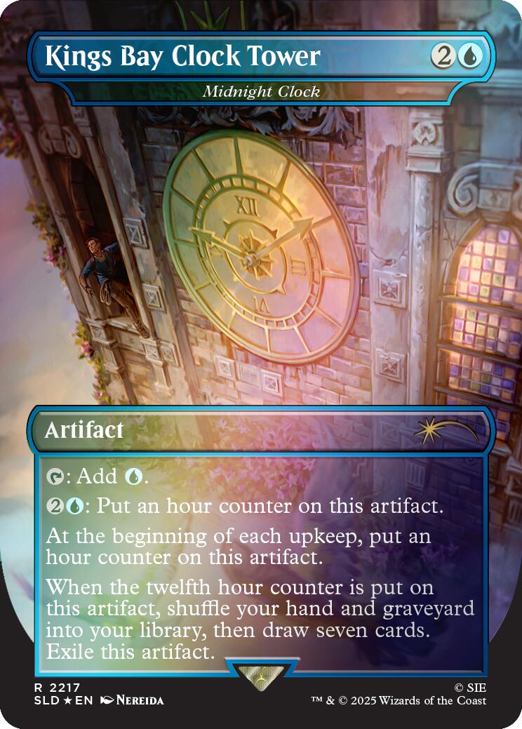 Kings Bay Clock Tower - Midnight Clock (Rainbow Foil) [Secret Lair Drop Series] | Card Merchant Takapuna