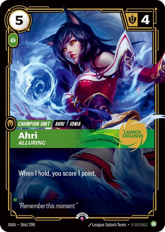Ahri, Alluring (Launch Exclusive) [Origins] | Card Merchant Takapuna
