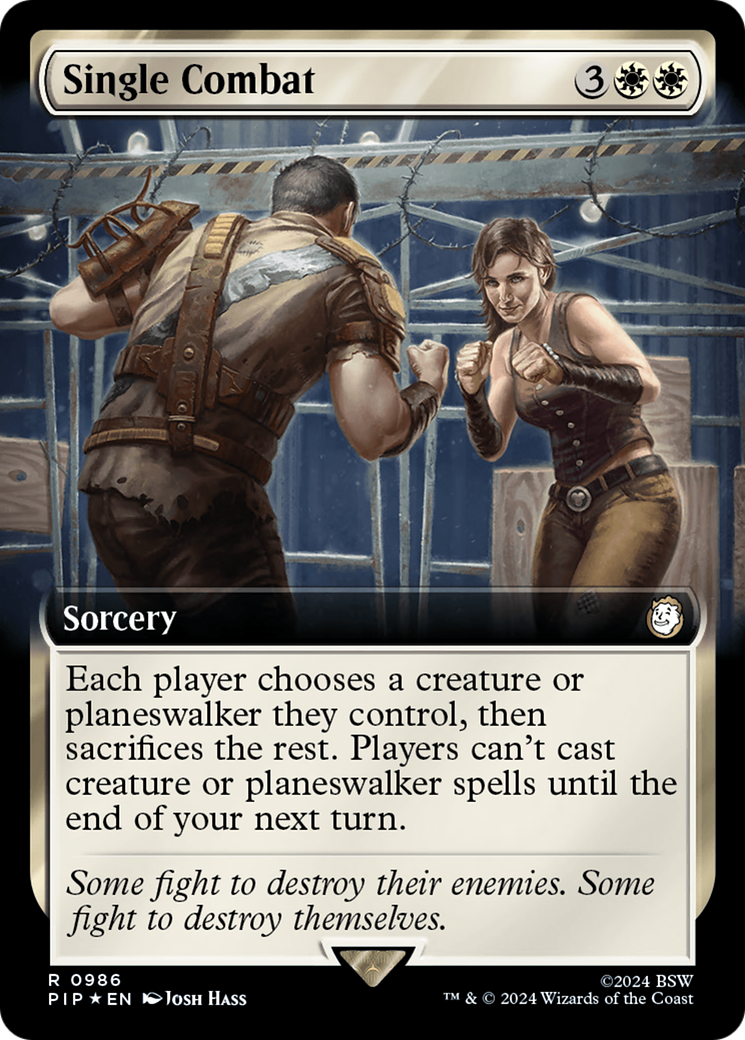 Single Combat (Extended Art) (Surge Foil) [Fallout] | Card Merchant Takapuna