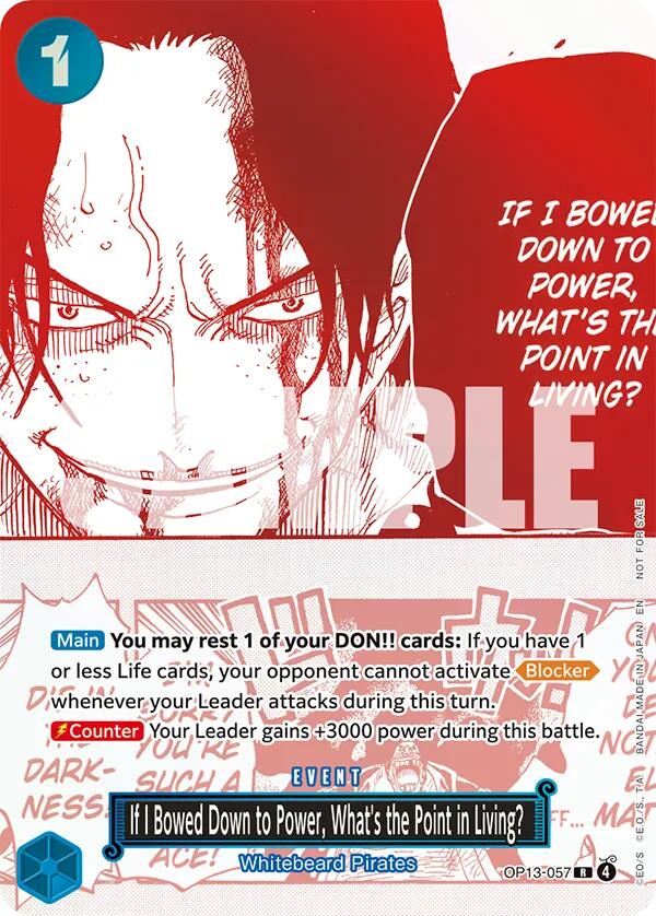 If I Bowed Down to Power, What's the Point in Living? (3rd Anniversary Treasure Campaign Pack) [One Piece Promotion Cards] | Card Merchant Takapuna