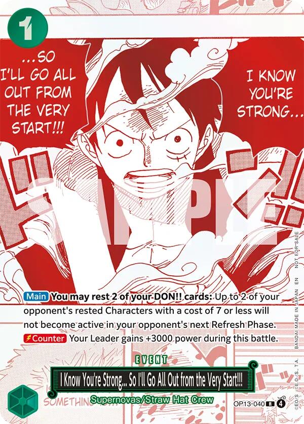 I Know You're Strong... So I'll Go All Out from the Very Start!!! (3rd Anniversary Treasure Campaign Pack) [One Piece Promotion Cards] | Card Merchant Takapuna