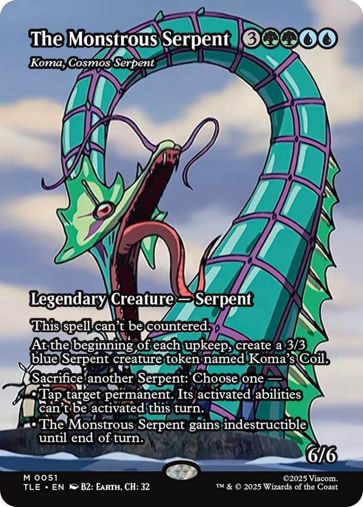 The Monstrous Serpent - Koma, Cosmos Serpent (Borderless) [Avatar: The Last Airbender: Eternal-Legal] | Card Merchant Takapuna