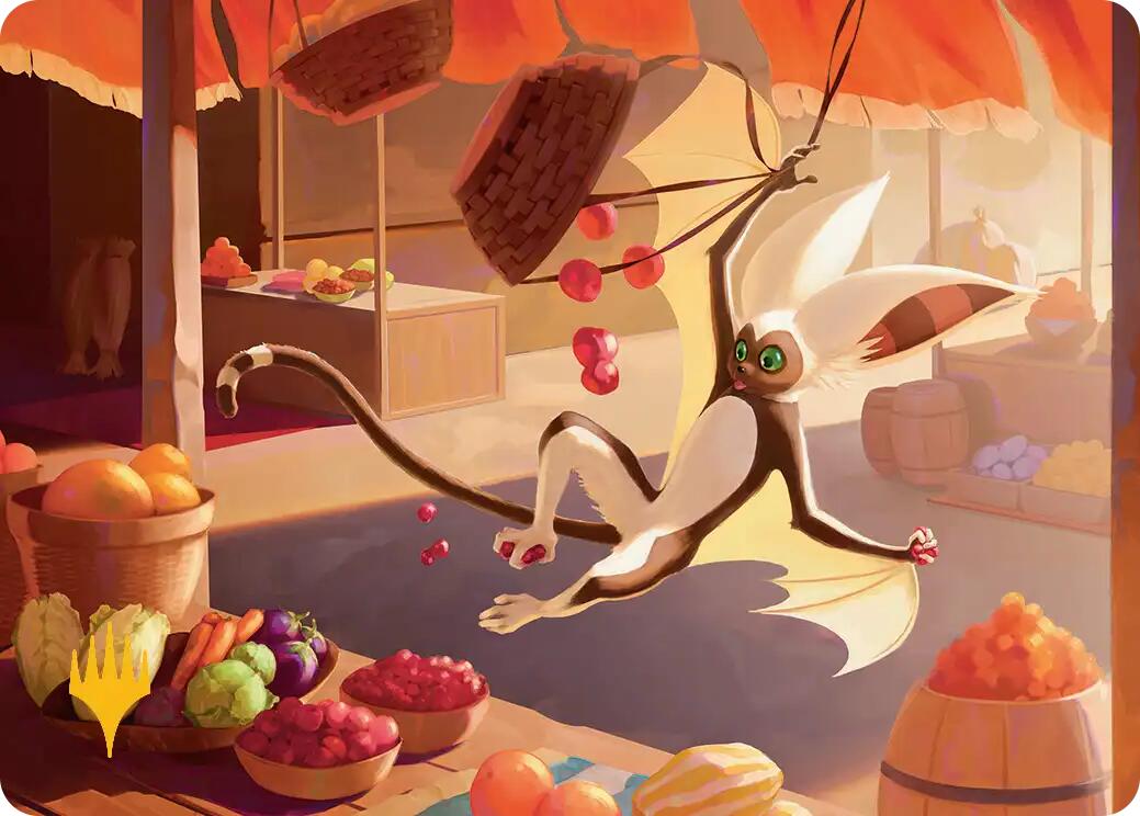 Momo, Playful Pet Art Card (Gold-Stamped Planeswalker Symbol) [Avatar: The Last Airbender Art Series] | Card Merchant Takapuna