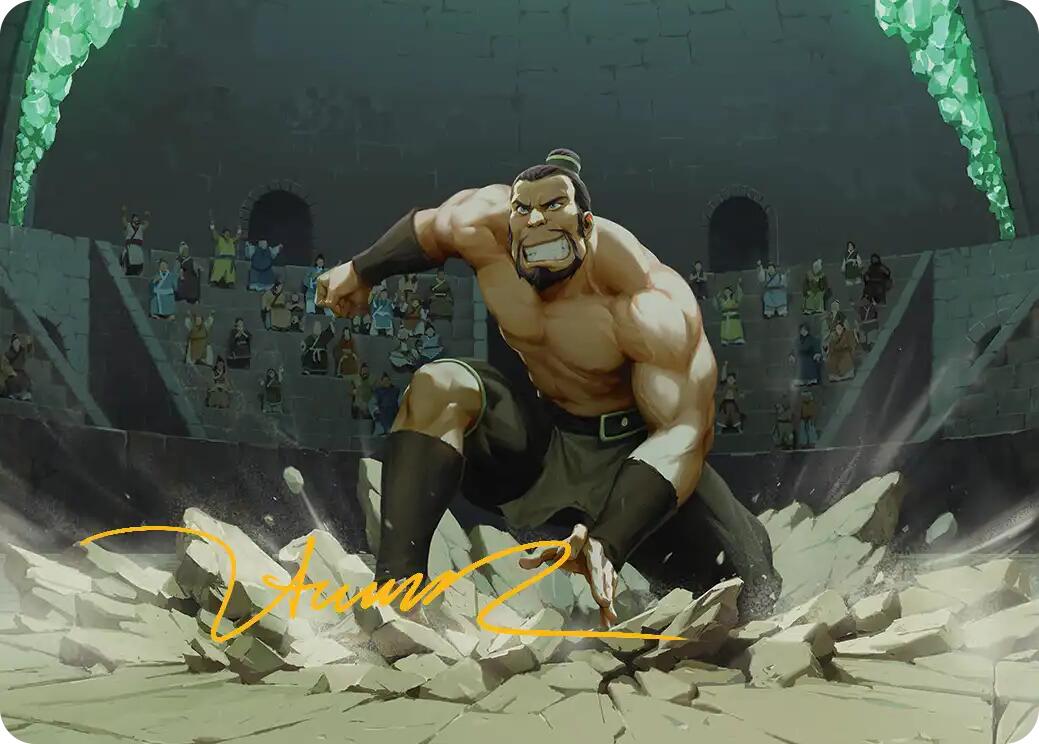 The Boulder, Ready to Rumble Art Card (Gold-Stamped Signature) [Avatar: The Last Airbender Art Series] | Card Merchant Takapuna