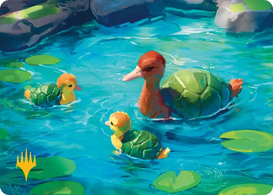 Turtle-Duck Art Card (Gold-Stamped Planeswalker Symbol) [Avatar: The Last Airbender Art Series] | Card Merchant Takapuna