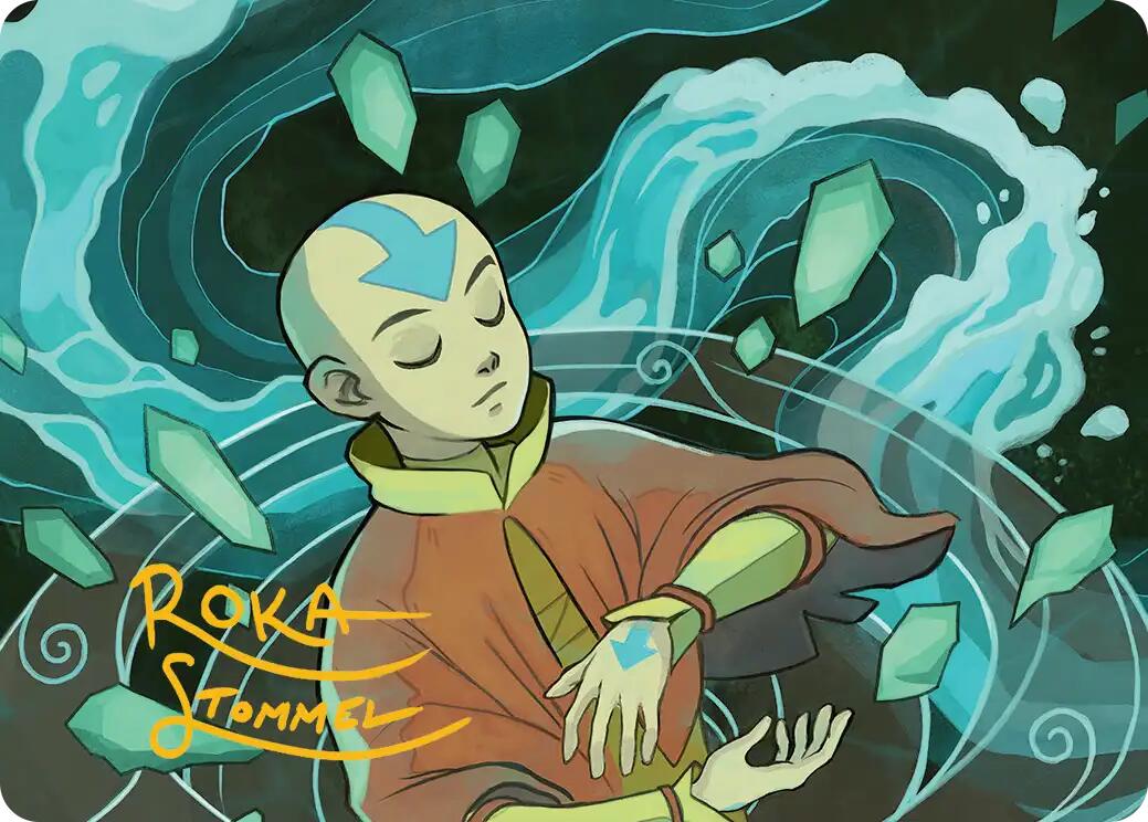 Aang, at the Crossroads Art Card (Gold-Stamped Signature) [Avatar: The Last Airbender Art Series] | Card Merchant Takapuna