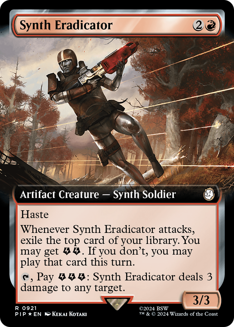 Synth Eradicator (Extended Art) (Surge Foil) [Fallout] | Card Merchant Takapuna
